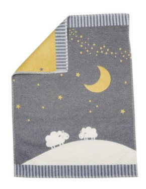 Babydecke Mond und Schafe